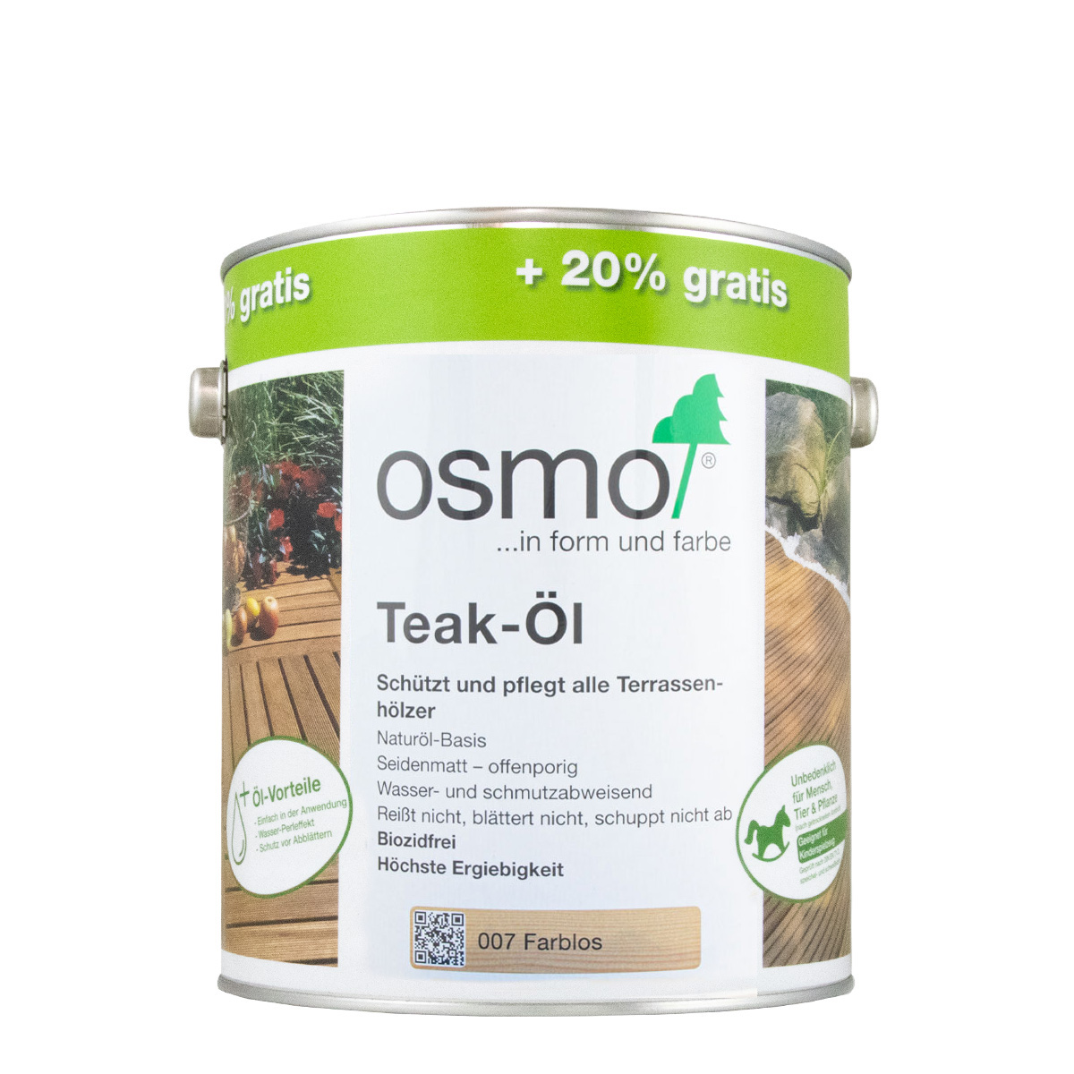 Osmo Teak-Öl 007 Farblos 3L, Terrassenöl, Holzöl