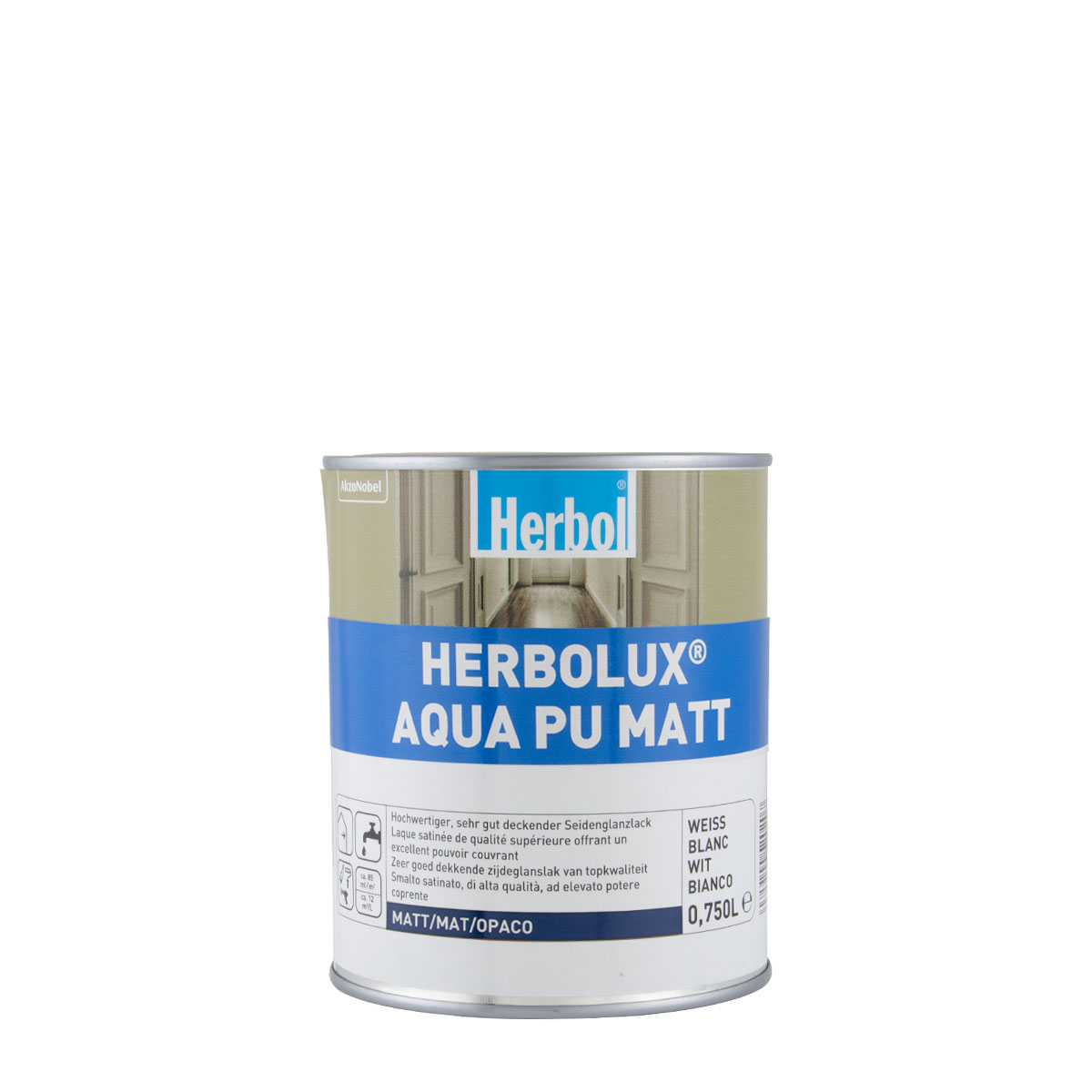 Herbol Herbolux Aqua Pu Matt 750ml weiss, Acryllack, Holzlack