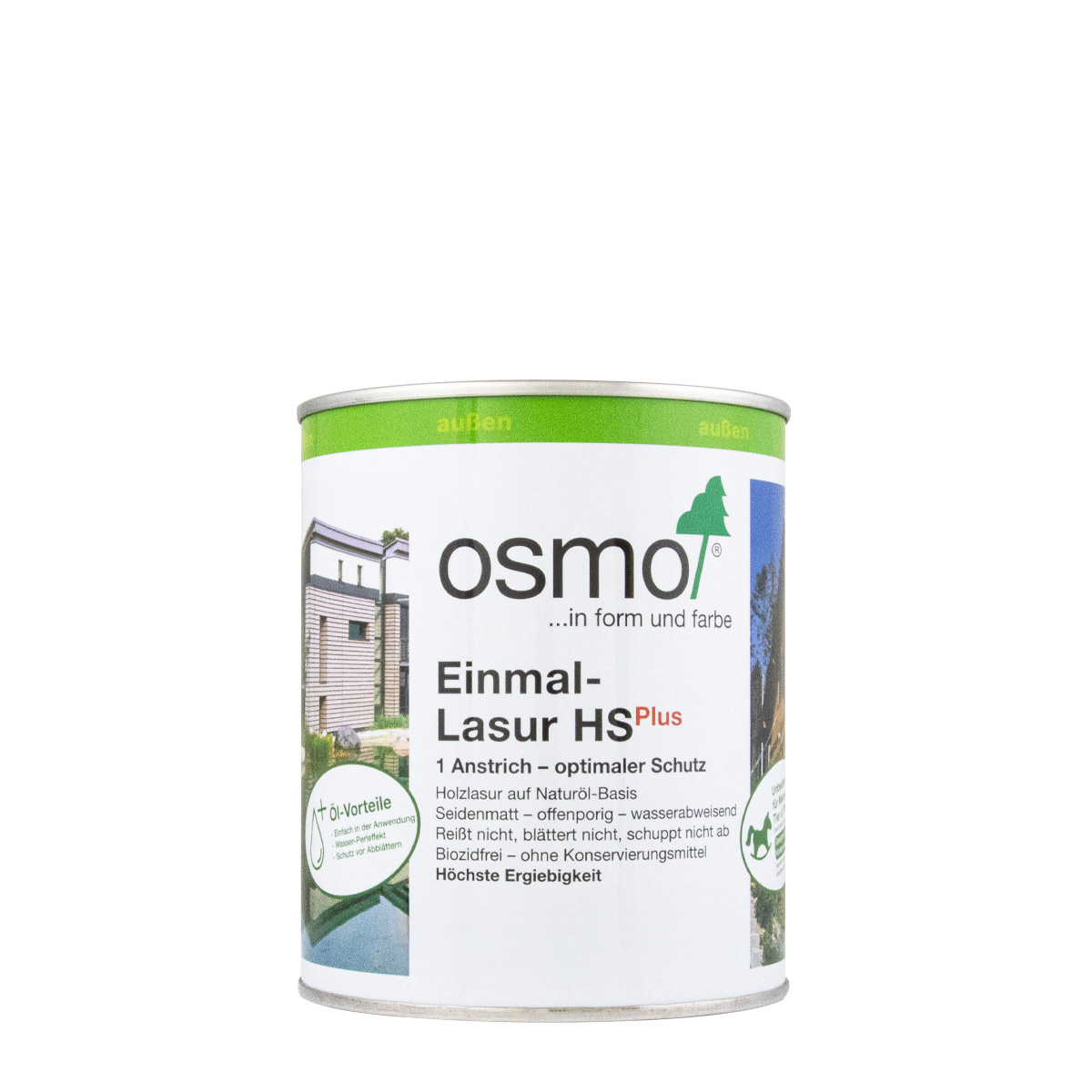 Osmo Einmal-Lasur HS Plus 9211 Fichte Weiss 0,75L Holzschutzlasur, Holzlasur außen