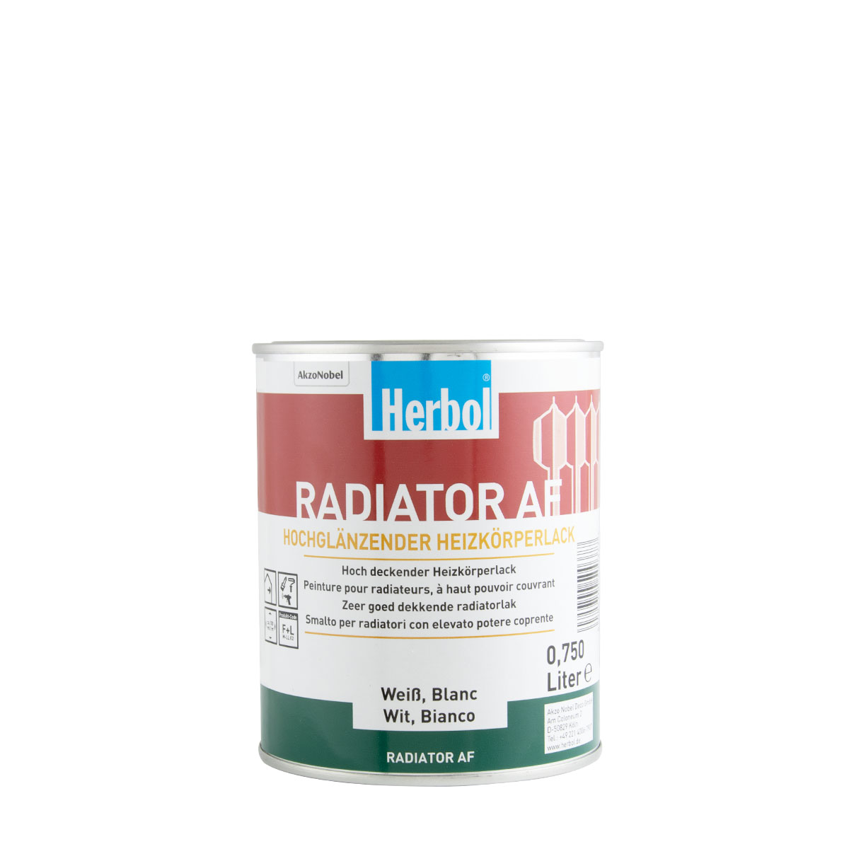 Herbol Radiator AF 750ml weiss hochglänzend, Heizkörperlack