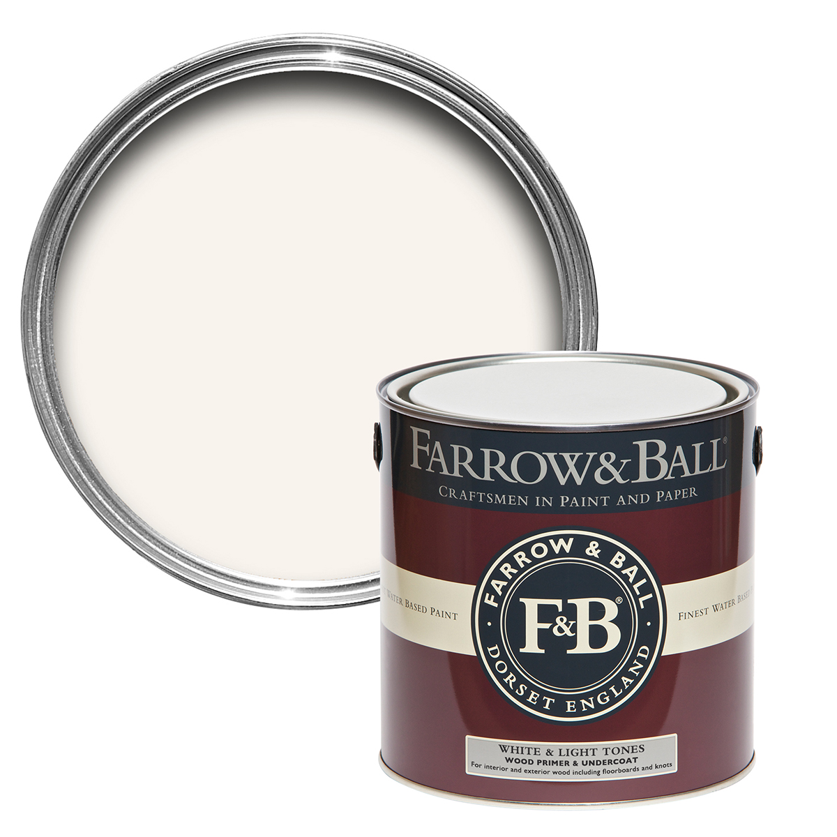 Farrow & Ball Wood Primer & Undercoat 2,5L White & Light Tones, Grundierung, Vorlack