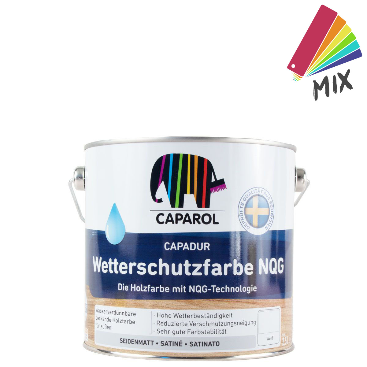 Caparol Capadur Wetterschutzfarbe NQG 2,4L wunschfarbton, Holzfarbe, wasserdampfdurchlässig