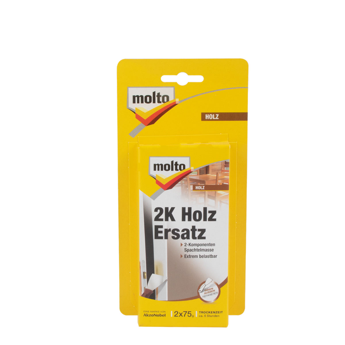 Molto 2K Holz Ersatz 150g, Holzersatzmasse, Holzspachtel, Reparaturspachtel