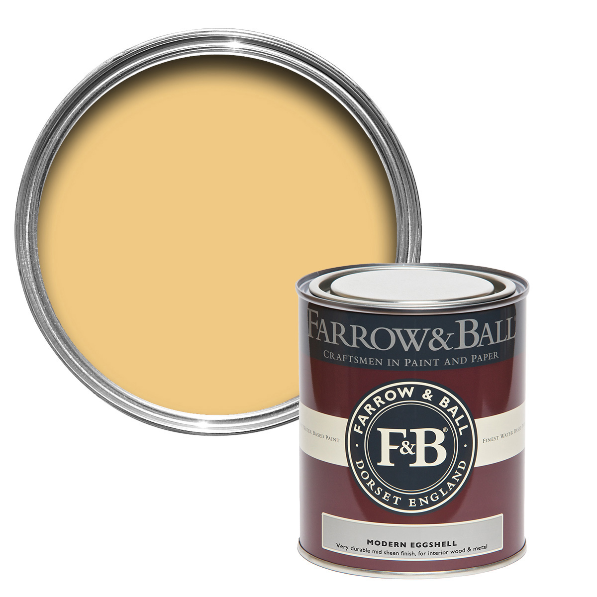 Farrow & Ball Modern Eggshell 750ml Yellow Ground No. 218, Lack, Möbellack, Türenlack