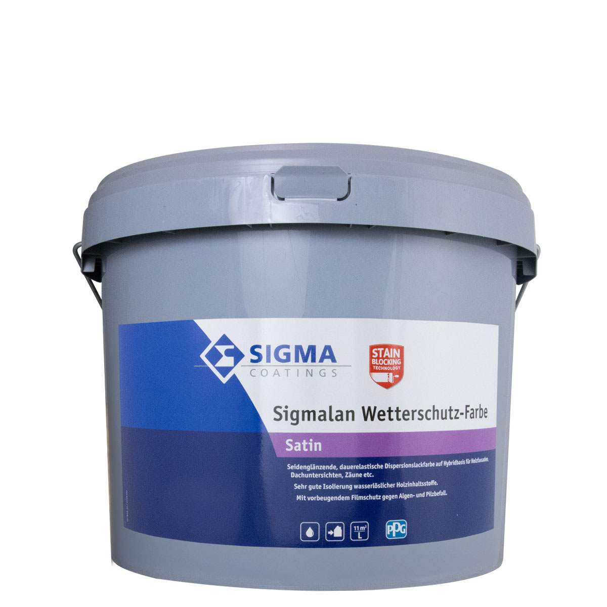 Sigma Sigmalan Wetterschutzfarbe 12,5L weiss /WN, seidenglänzende Holzfarbe
