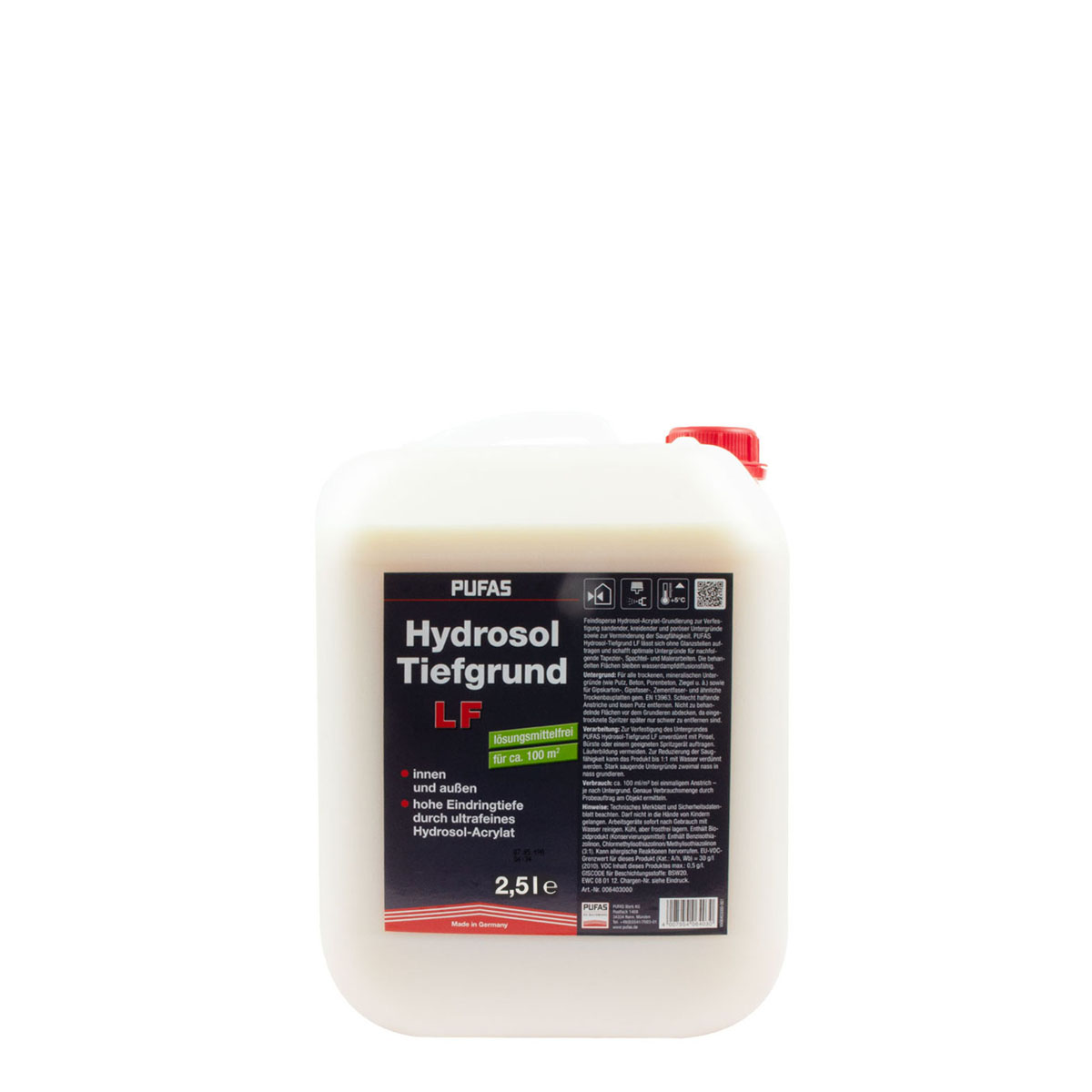 Pufas Hydrosol-Tiefgrund 2,5L LF, Grundierung, Tiefengrund