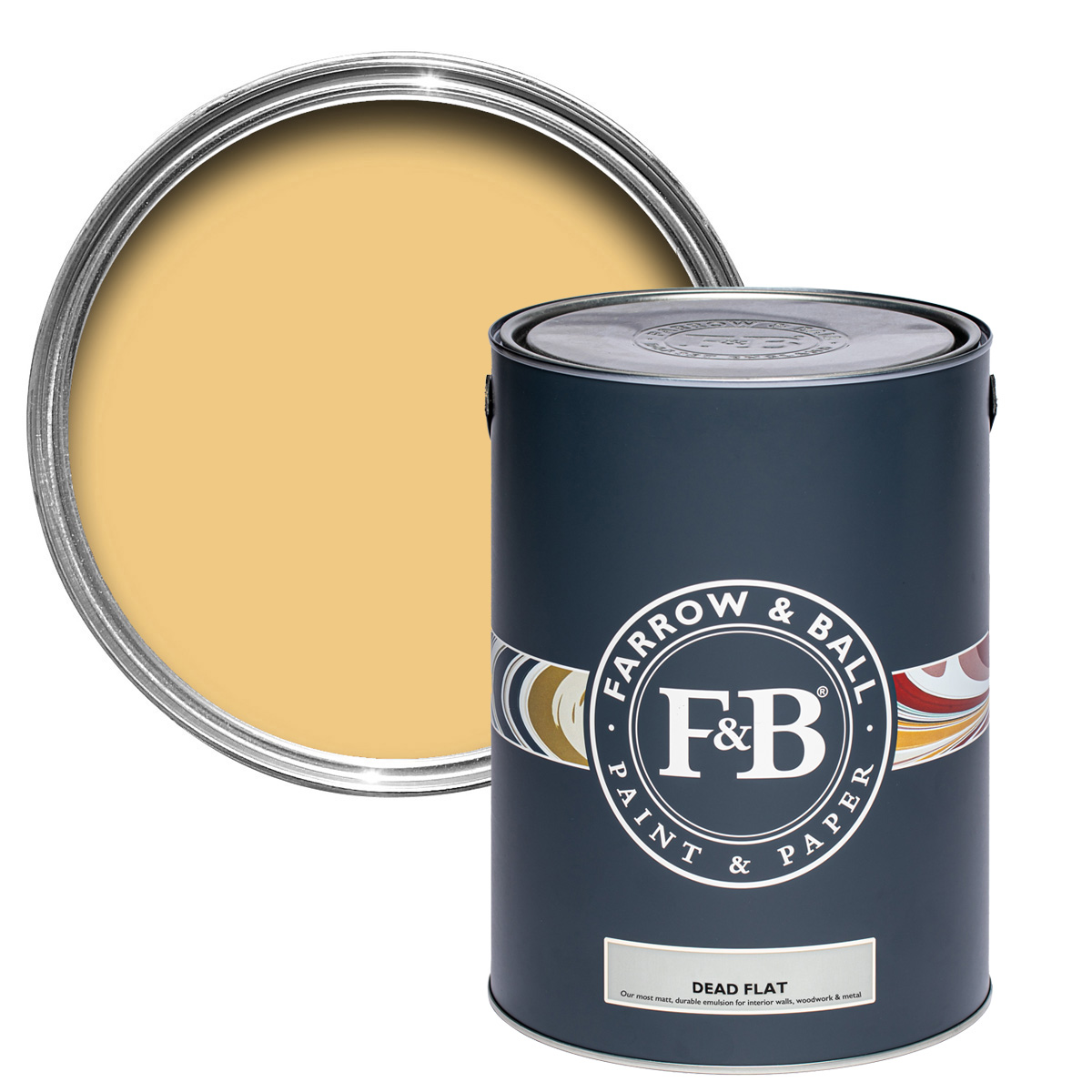 Farrow & Ball Dead Flat 5L Yellow Ground No. 218, robuste, ultramatte Wandfarbe