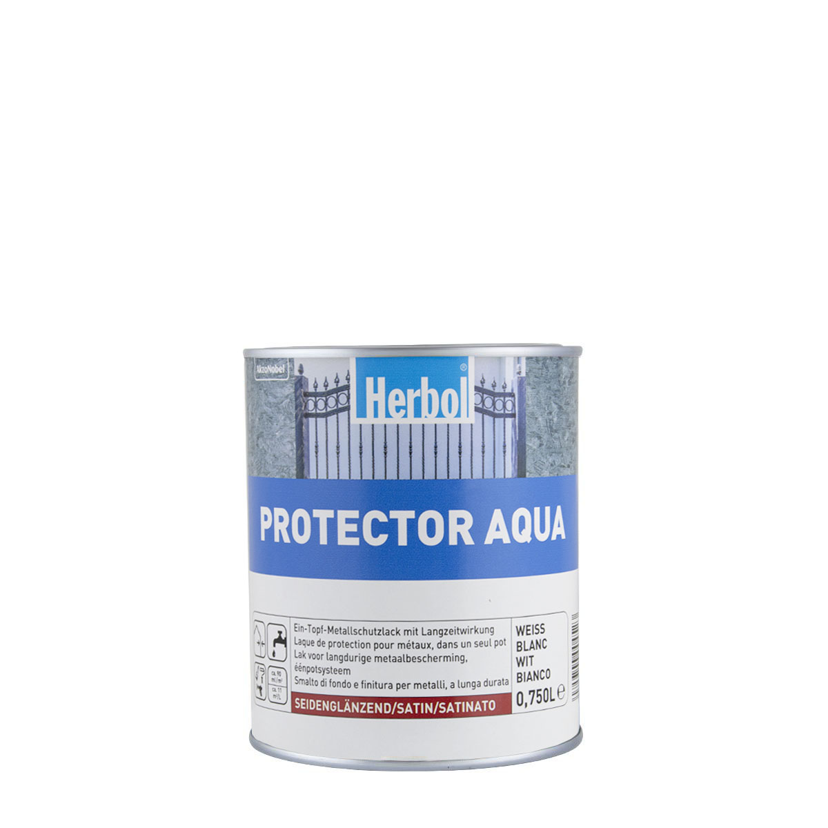Herbol Protector Aqua 750ml weiss seidenglänzend, Metallschutzlack