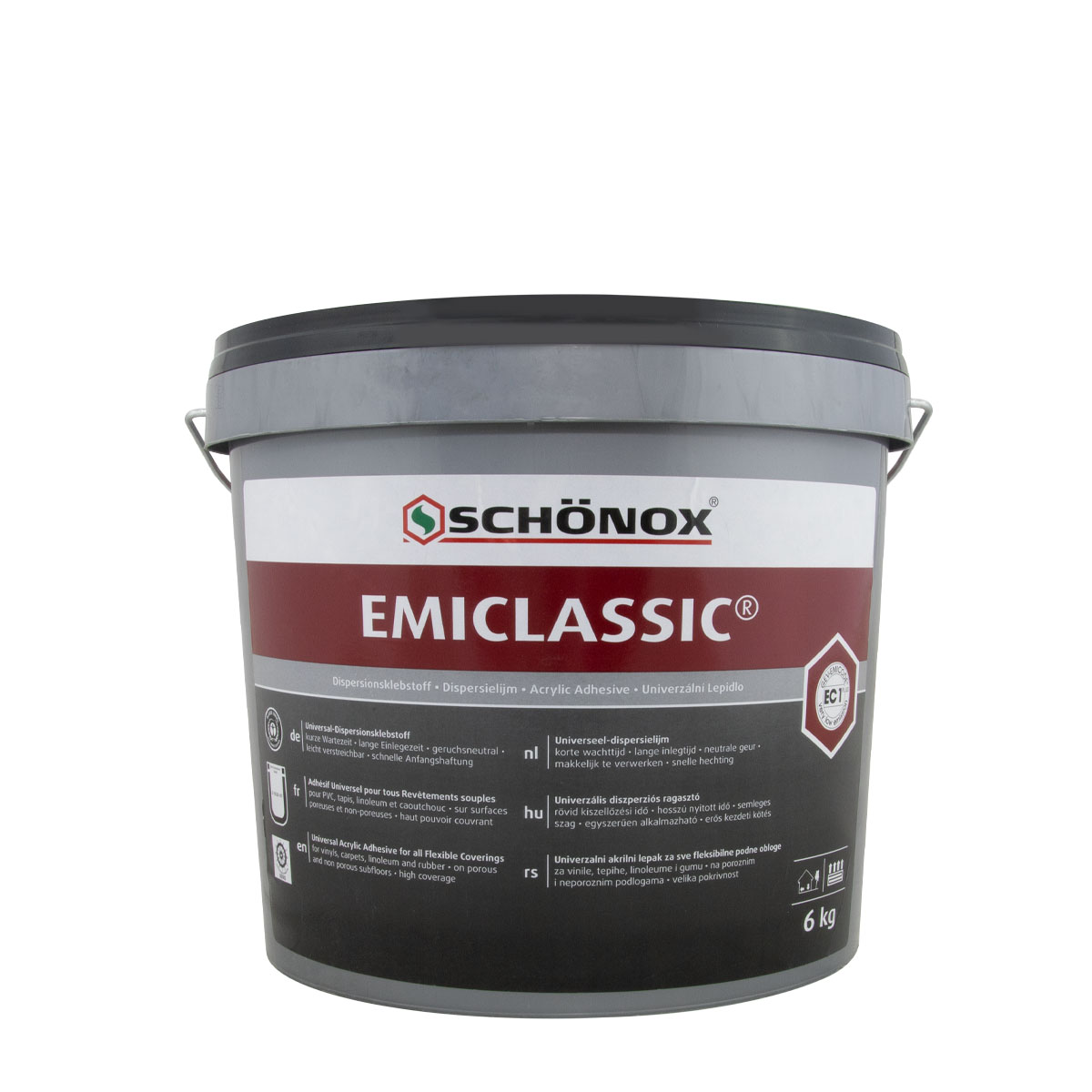Schönox Emiclassic 6kg, Universal-Dispersionsklebstoff, PVC-Kleber, Korkkleber
