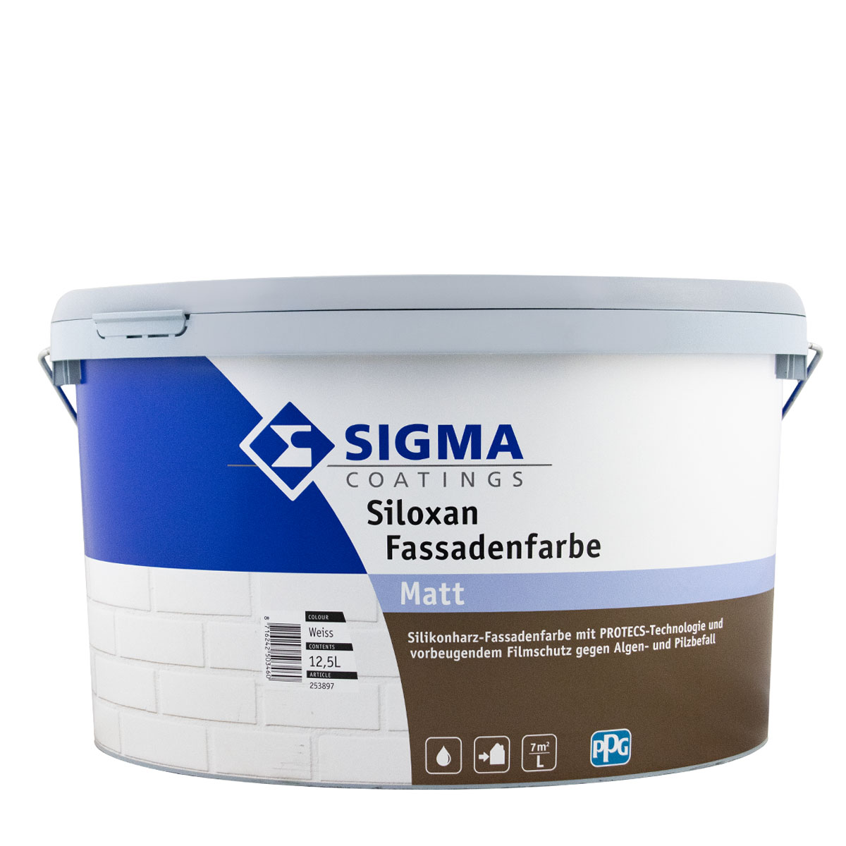 Sigma Siloxan Fassadenfarbe A+F 12,5L wunschfarbton, Silikonharz