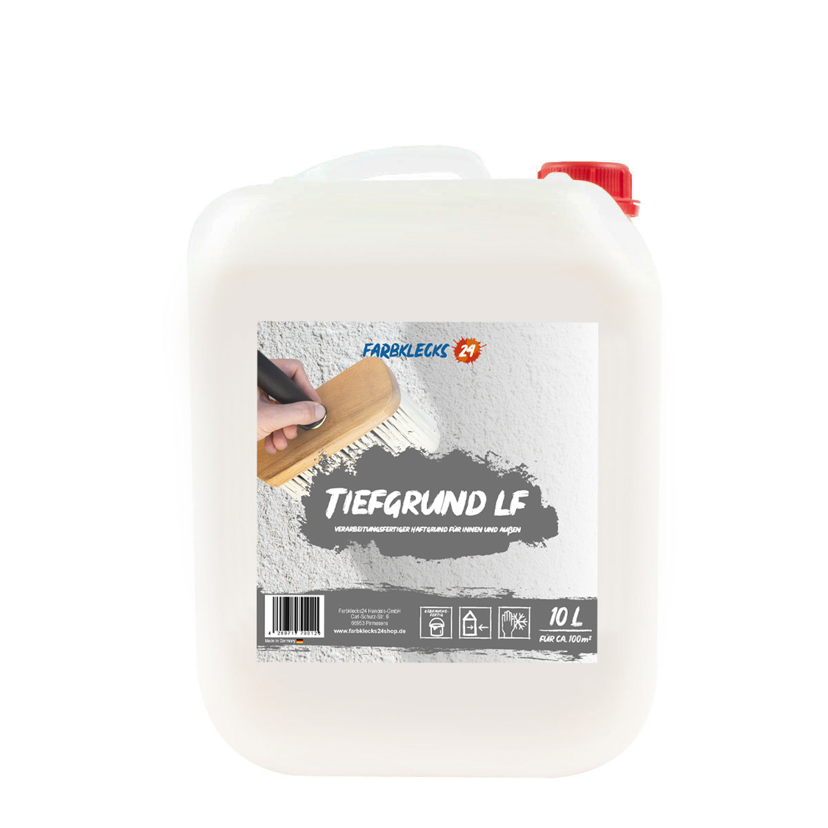 Farbklecks24 Tiefgrund LF 10L, verarbeitungsfertiger Tiefengrund, Grundierung für Innen und Außen