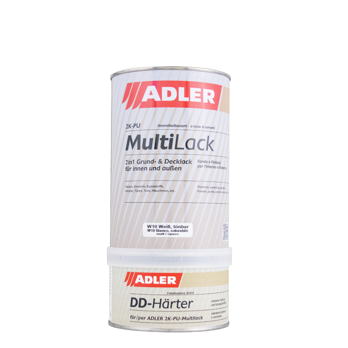 Adler Vivido 2K Pu Multilack matt weiß 1kg inkl. Härter, pigmentierter Lack