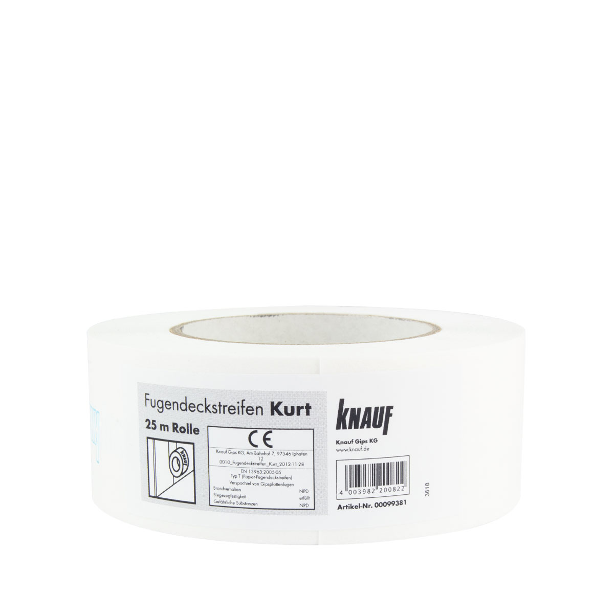 Knauf Fugendeckstreifen Kurt 50mm, 25m Rolle, Fugenband, Bewehrungsstreifen