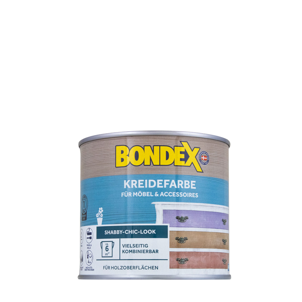 Bondex Kreidefarbe 500ml stein grau, Möbelfarbe, Shabby Chic, Vintage Look, Landhaus Stil
