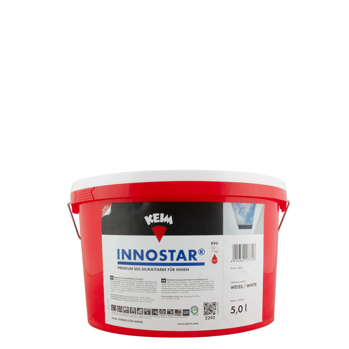 Keim Innostar 5L weiß, Sol Silikatfarbe, Premium Wandfarbe