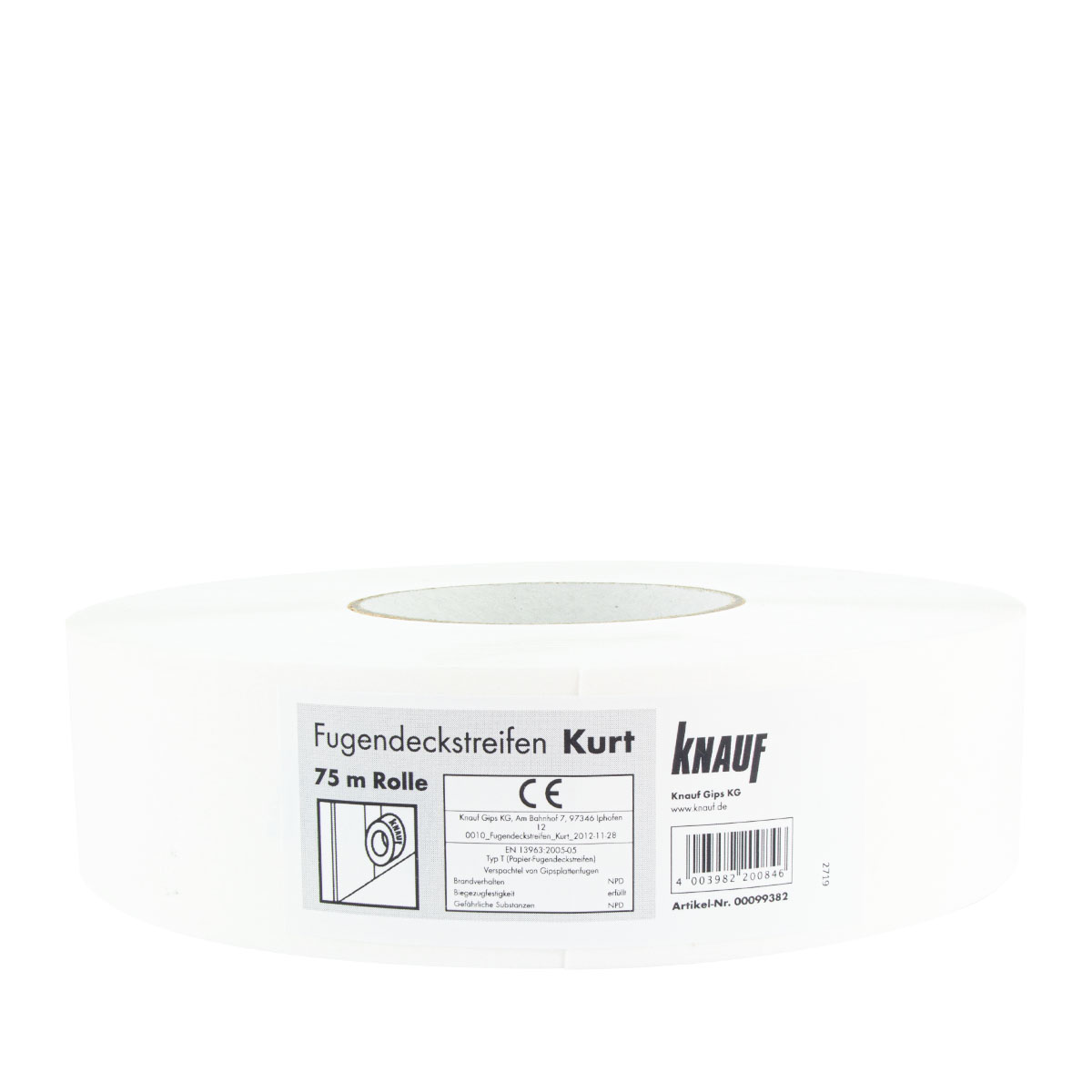 Knauf Fugendeckstreifen Kurt 50mm, 75m Rolle, Fugenband, Bewehrungsstreifen