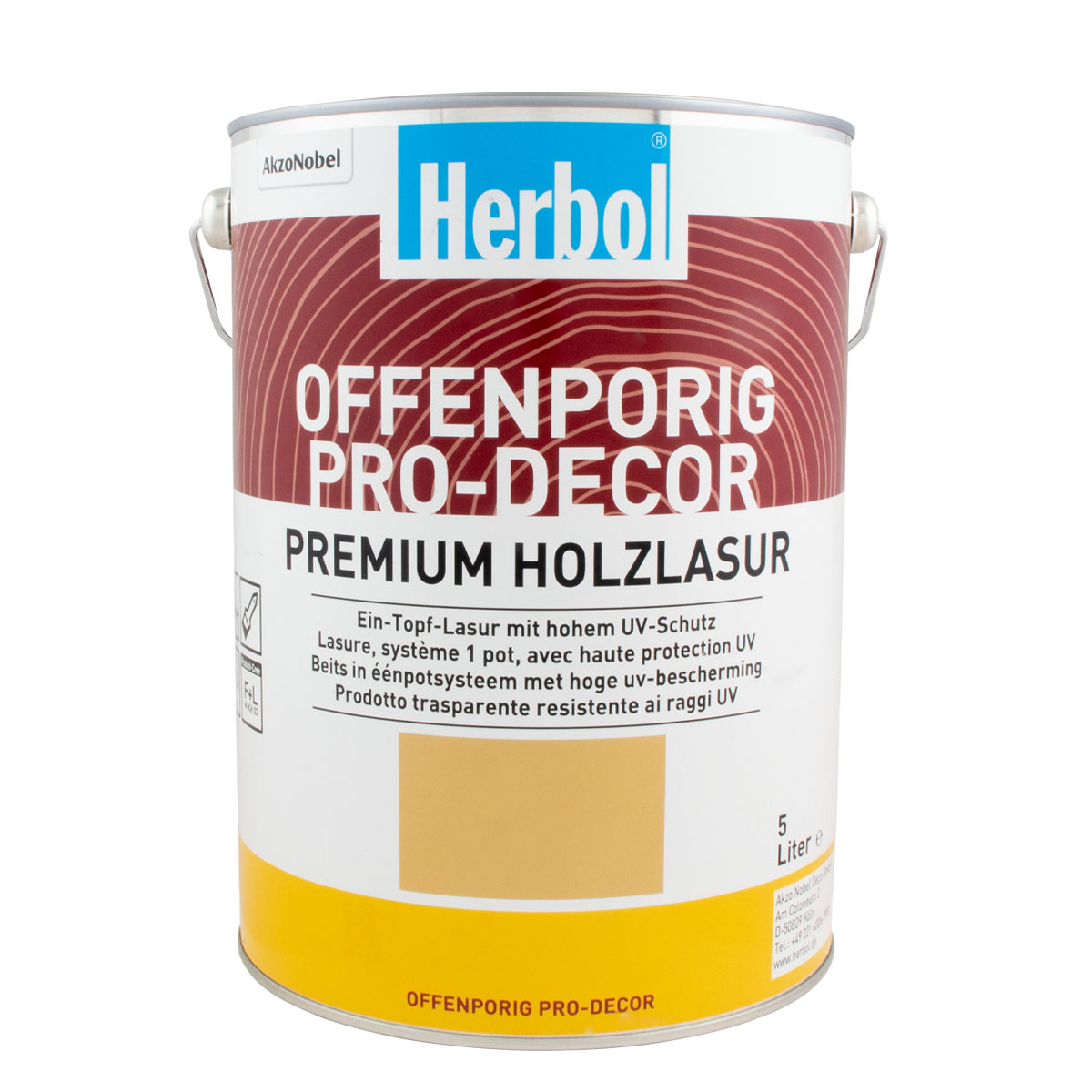 Herbol Offenporig Pro-Decor 5L 0450 farblos, seidenglänzende Holzlasur