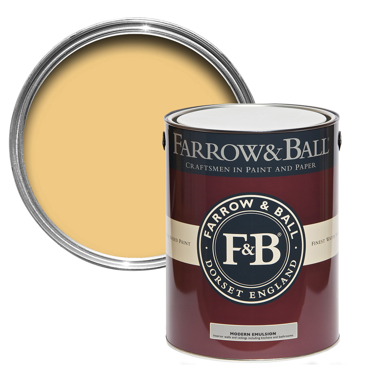 Farrow & Ball Modern Emulsion 5L Yellow Ground No. 218, robuste Wandfarbe, Küchenfarbe