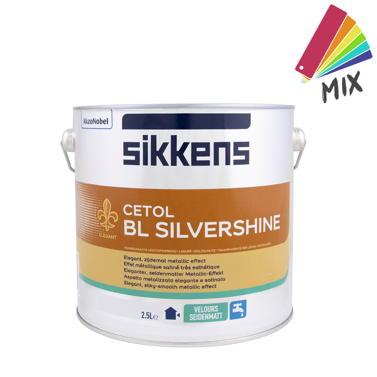 Sikkens Cetol BL Silvershine 2,5L MIX, Holzschutzlasur, Metallic-Effektlasur, Vergrauungslasur