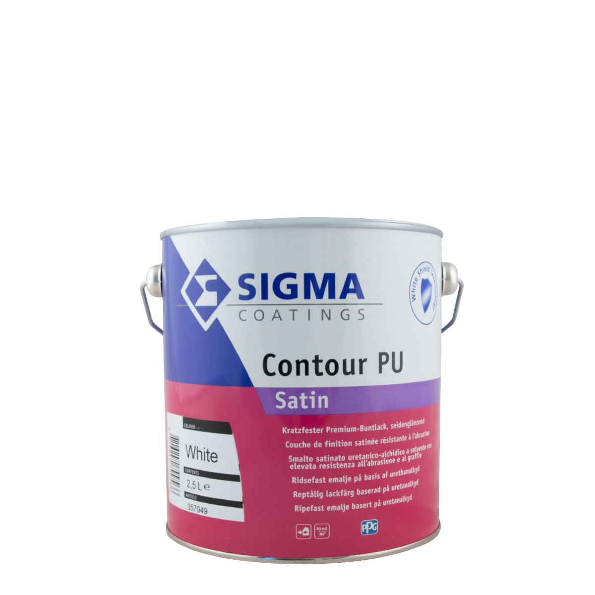 Sigma Contour PU Satin 2,5L weiss, seidenglänzend, Buntlack