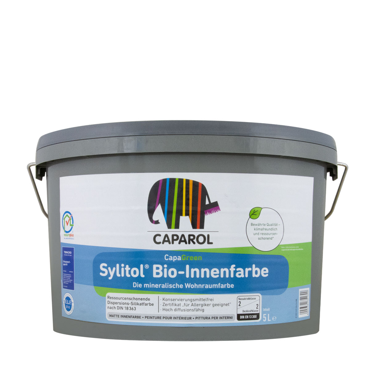 Caparol Sylitol Bio Innenfarbe 5L weiß, sehr gut deckende Wandfarbe, Silikatfarbe