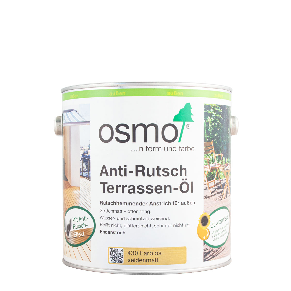 Osmo Anti-Rutsch-Terrassen-Öl 430 farblos 2,5L, Holzöl, Gartenholz-Öl