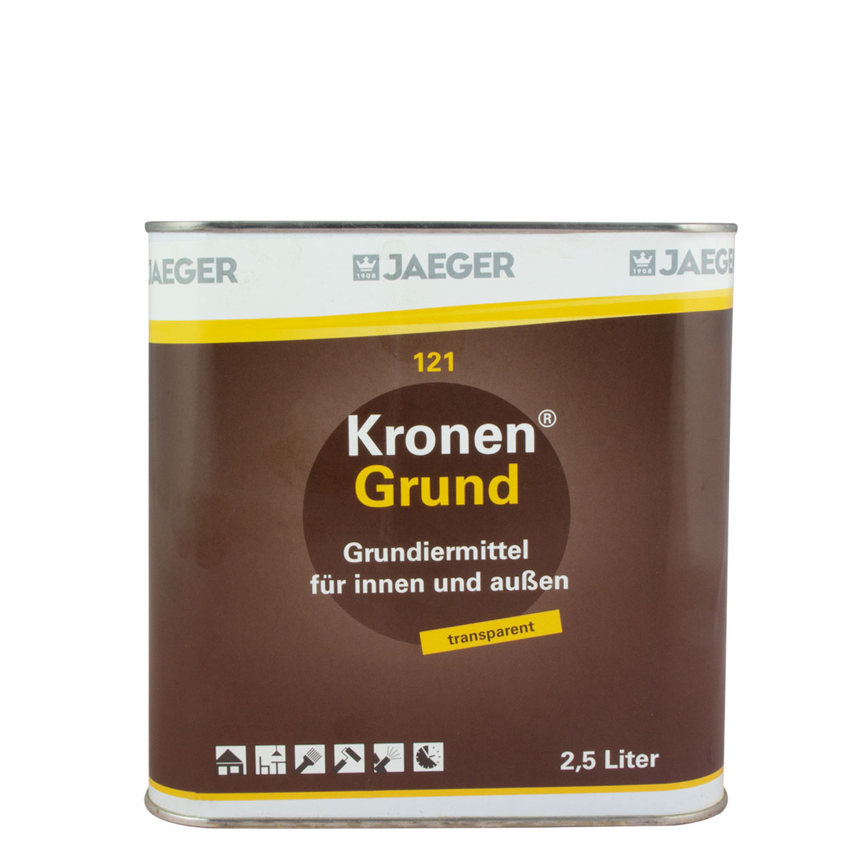 Jaeger Kronengrund®, braune Kanne 121 farblos 2,5L, Grundierung für innen und außen
