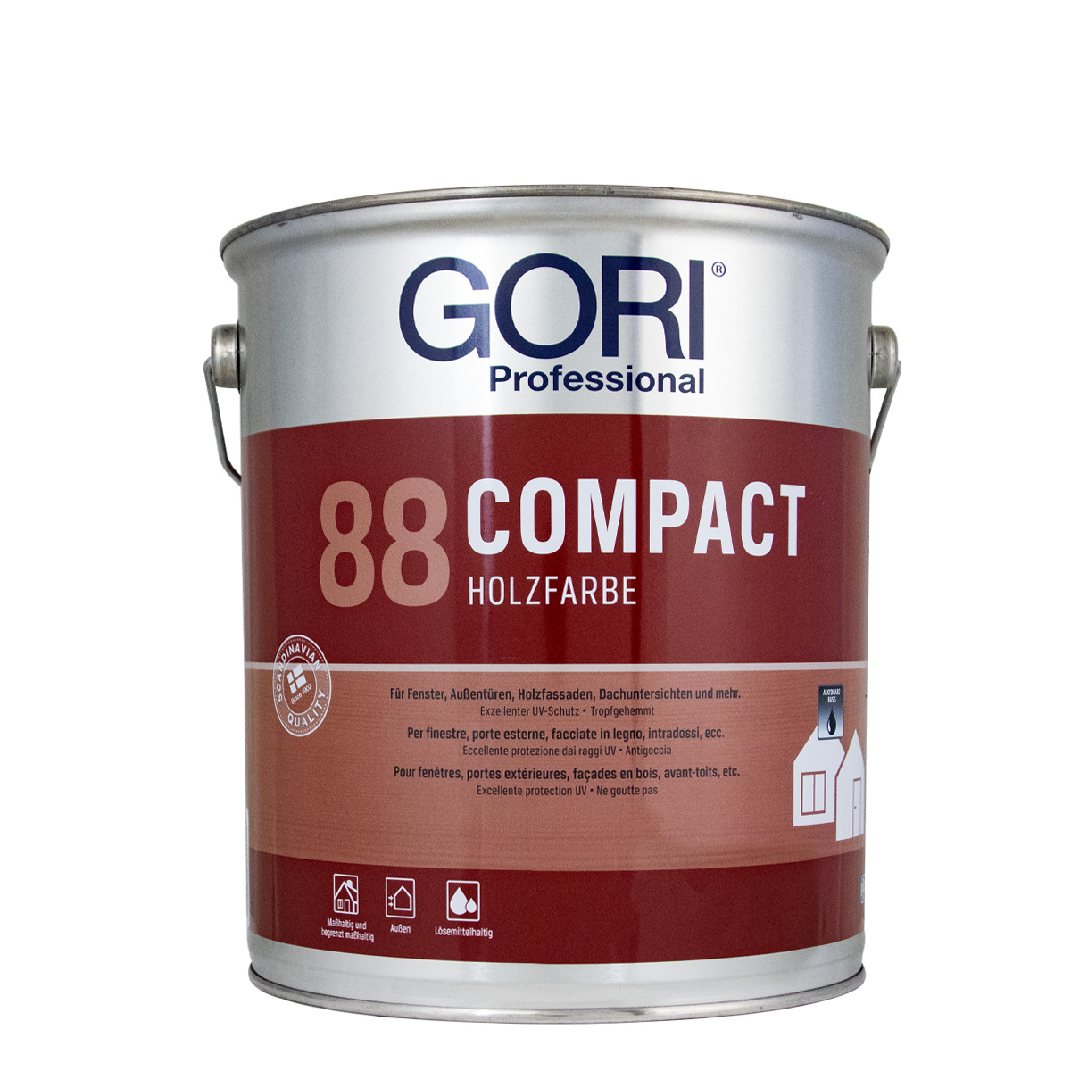 Gori 88 Compact Holzfarbe 5L polarweiss, deckende Wetterschutzfarbe