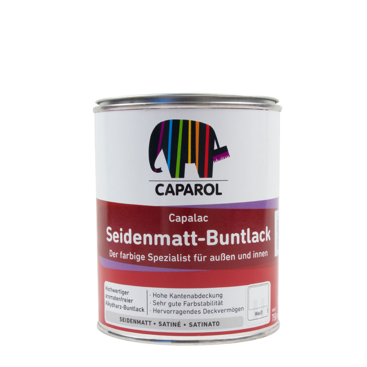 Caparol Capalac Seidenmatt Buntlack 0,75L weiss, Metalllack, Holzlack