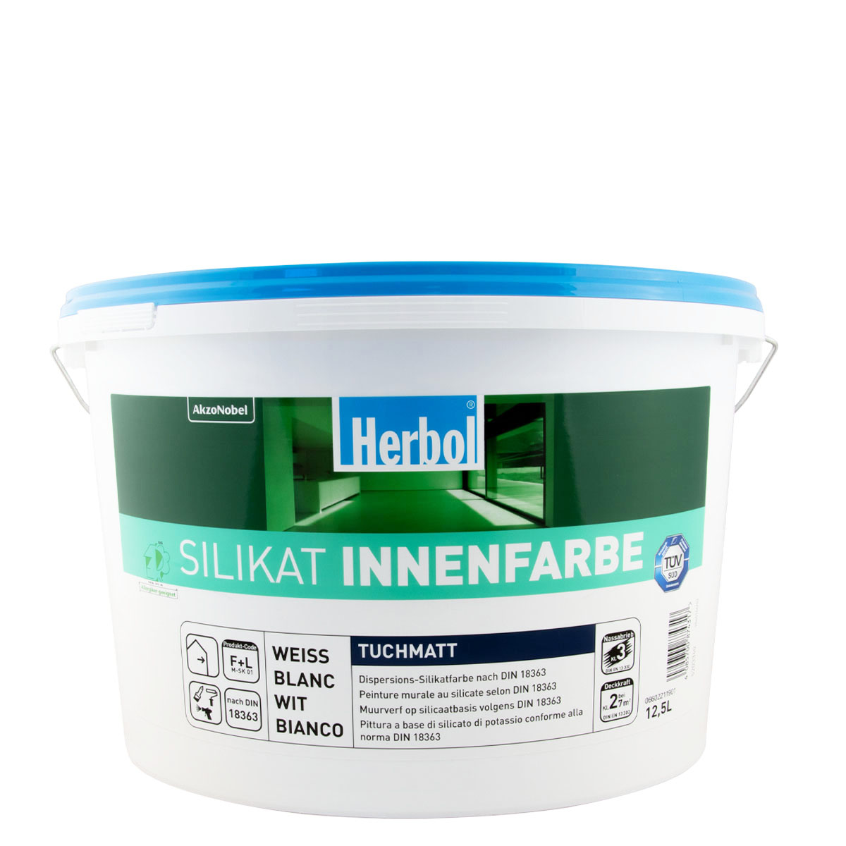 Herbol Silikat Innenfarbe 12,5L weiss, mineralische Wandfarbe, Silikatfarbe