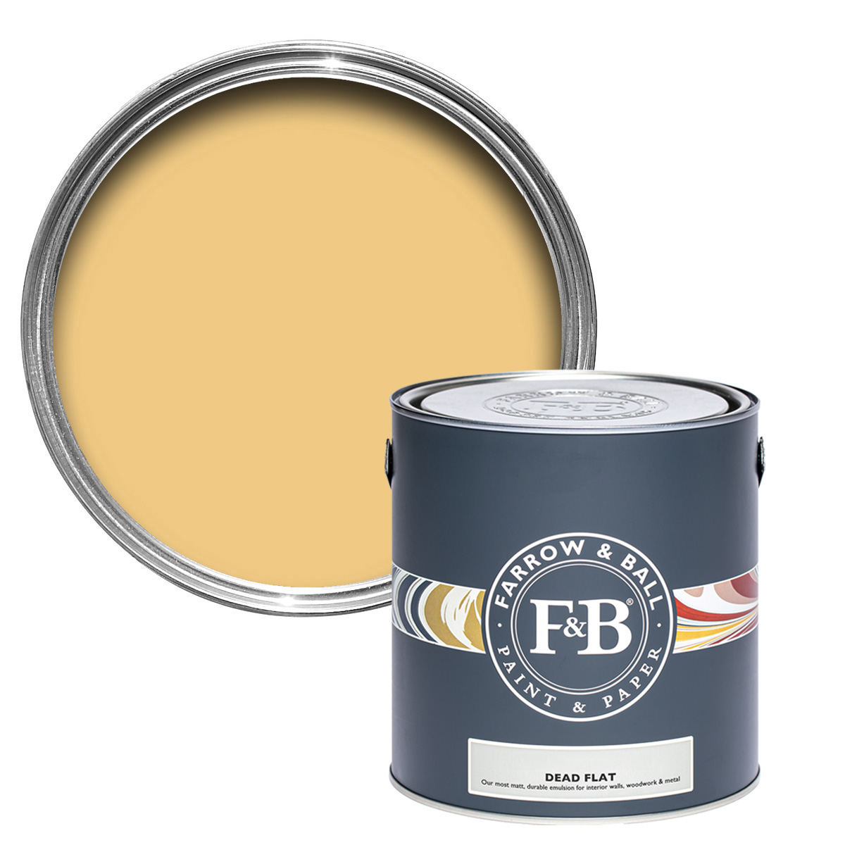 Farrow & Ball Dead Flat 2,5L Yellow Ground No. 218, robuste, ultramatte Wandfarbe