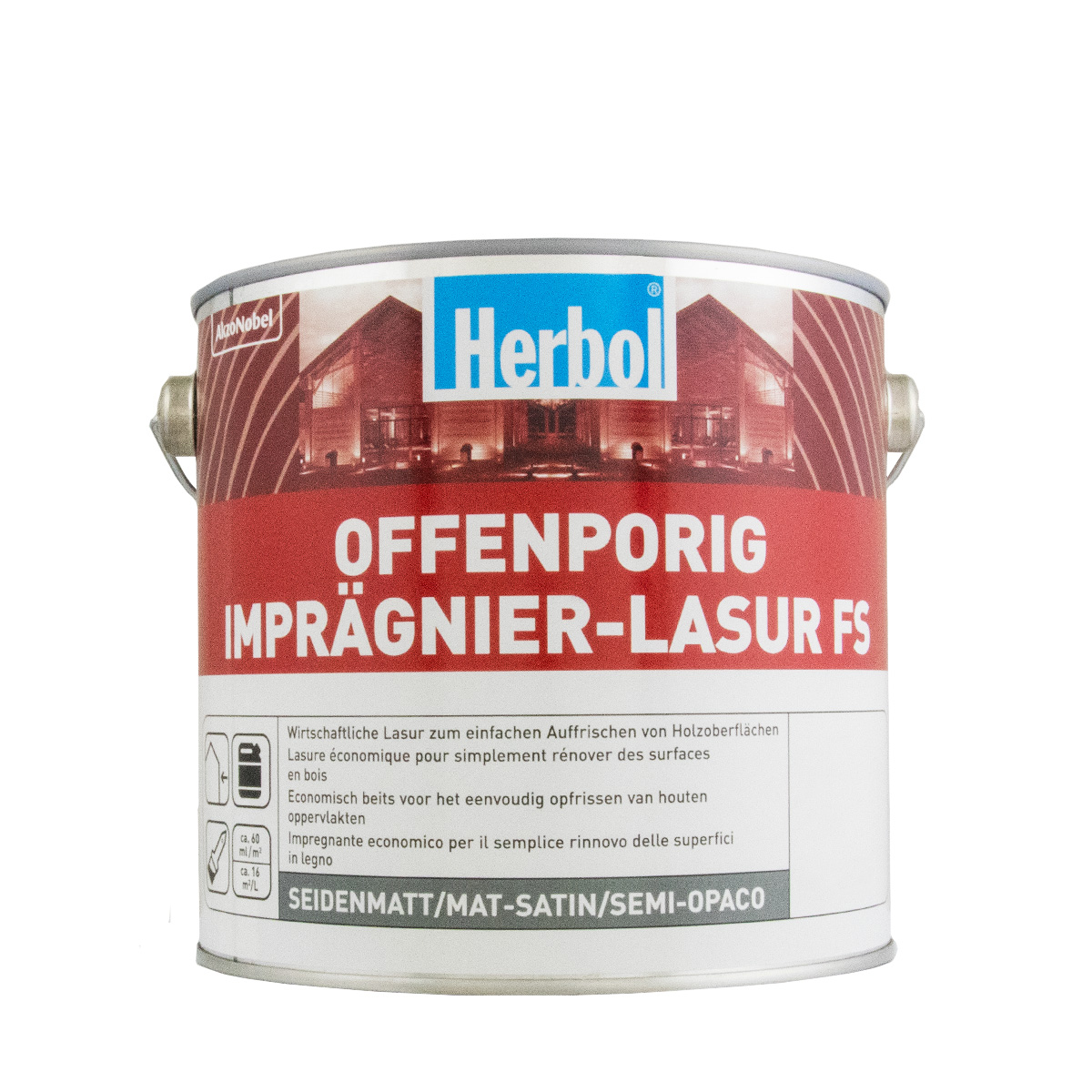 Herbol Offenporig Imprägnierlasur FS 2,5L 077 kiefer, seidenmatte Holzlasur