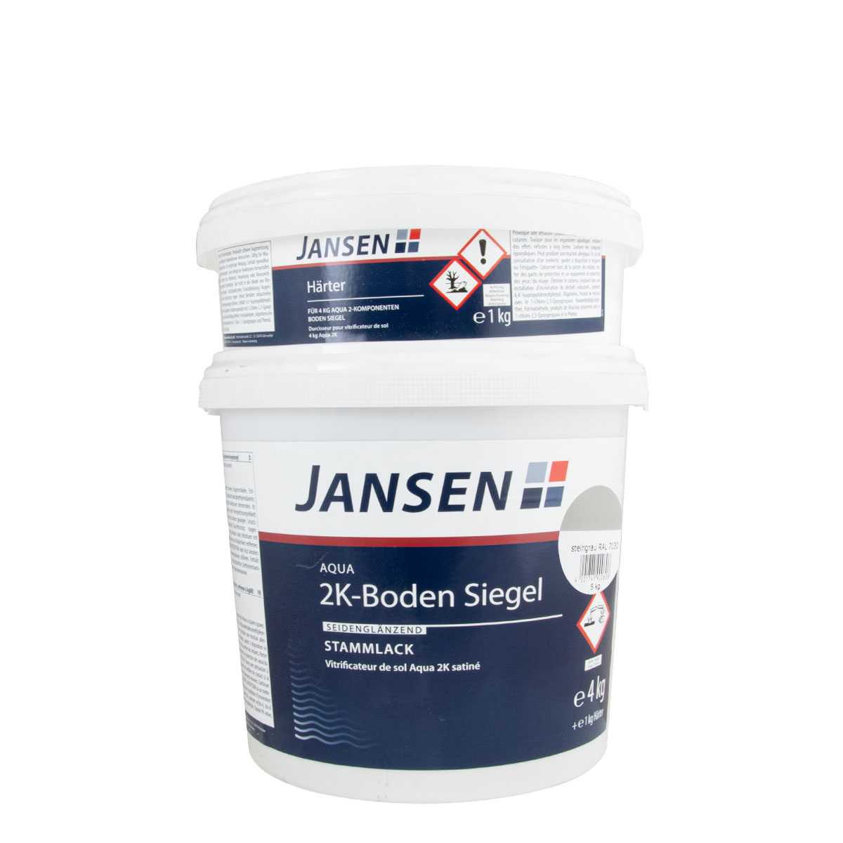 Jansen Aqua 2K-Boden Siegel 5kg incl. Härter Steingrau RAL 7030