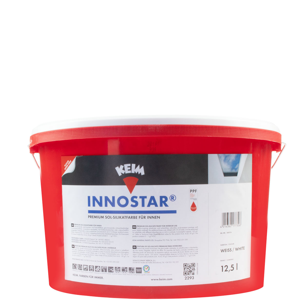 Keim Innostar 12,5L weiß, Sol Silikatfarbe, Premium Wandfarbe