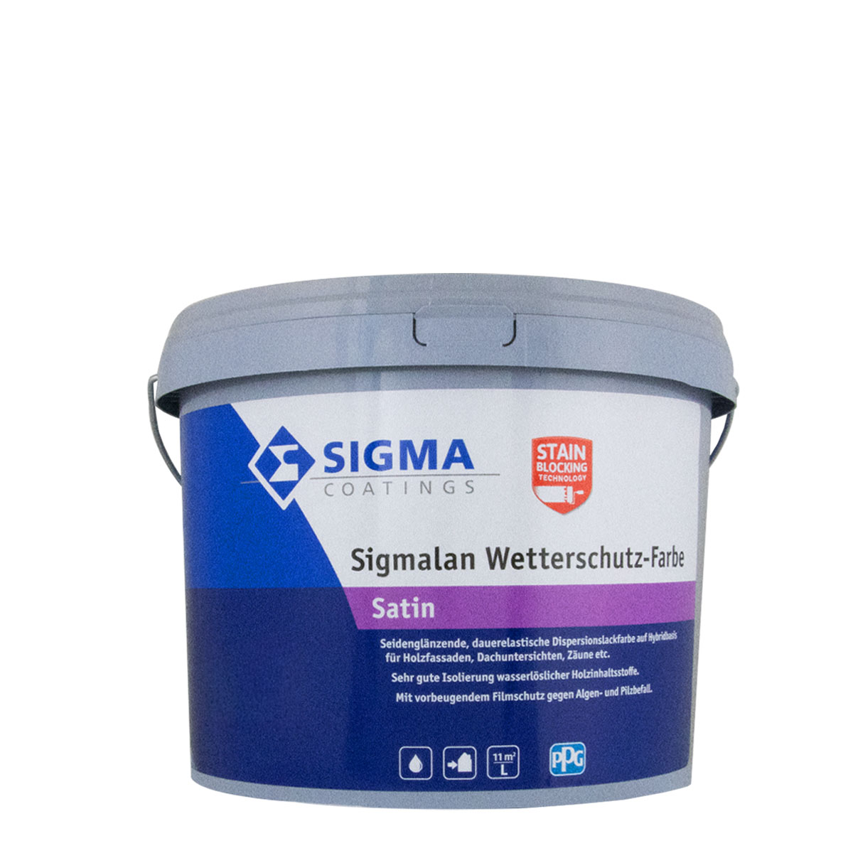 Sigma Sigmalan Wetterschutzfarbe 5L weiss /WN, seidenglänzende Holzfarbe
