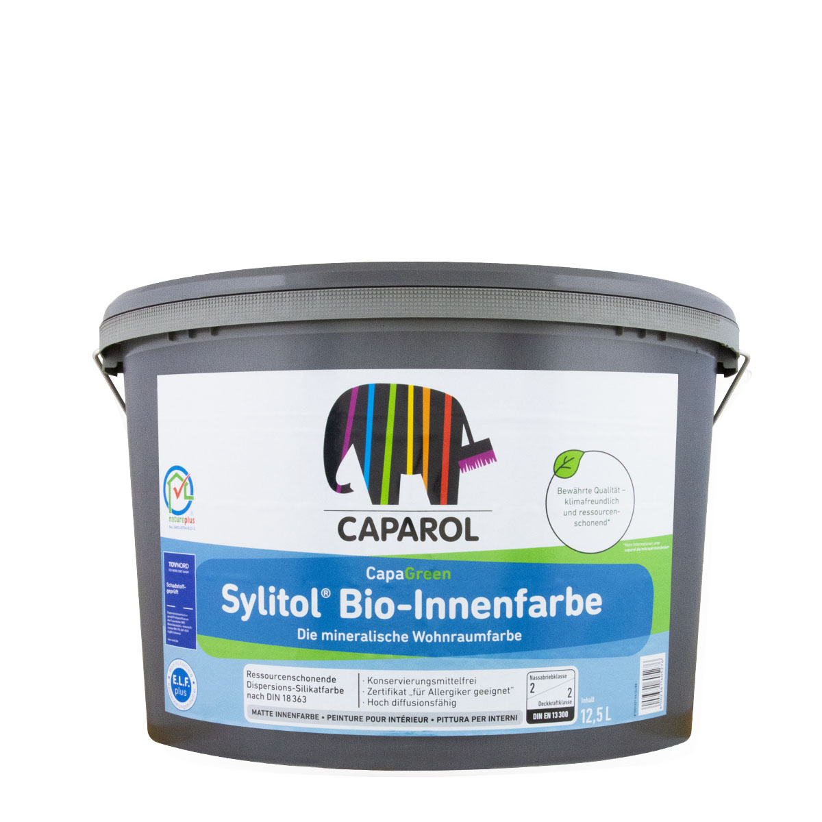 Caparol Sylitol Bio Innenfarbe 12,5L weiß, sehr gut deckende Wandfarbe, Silikatfarbe