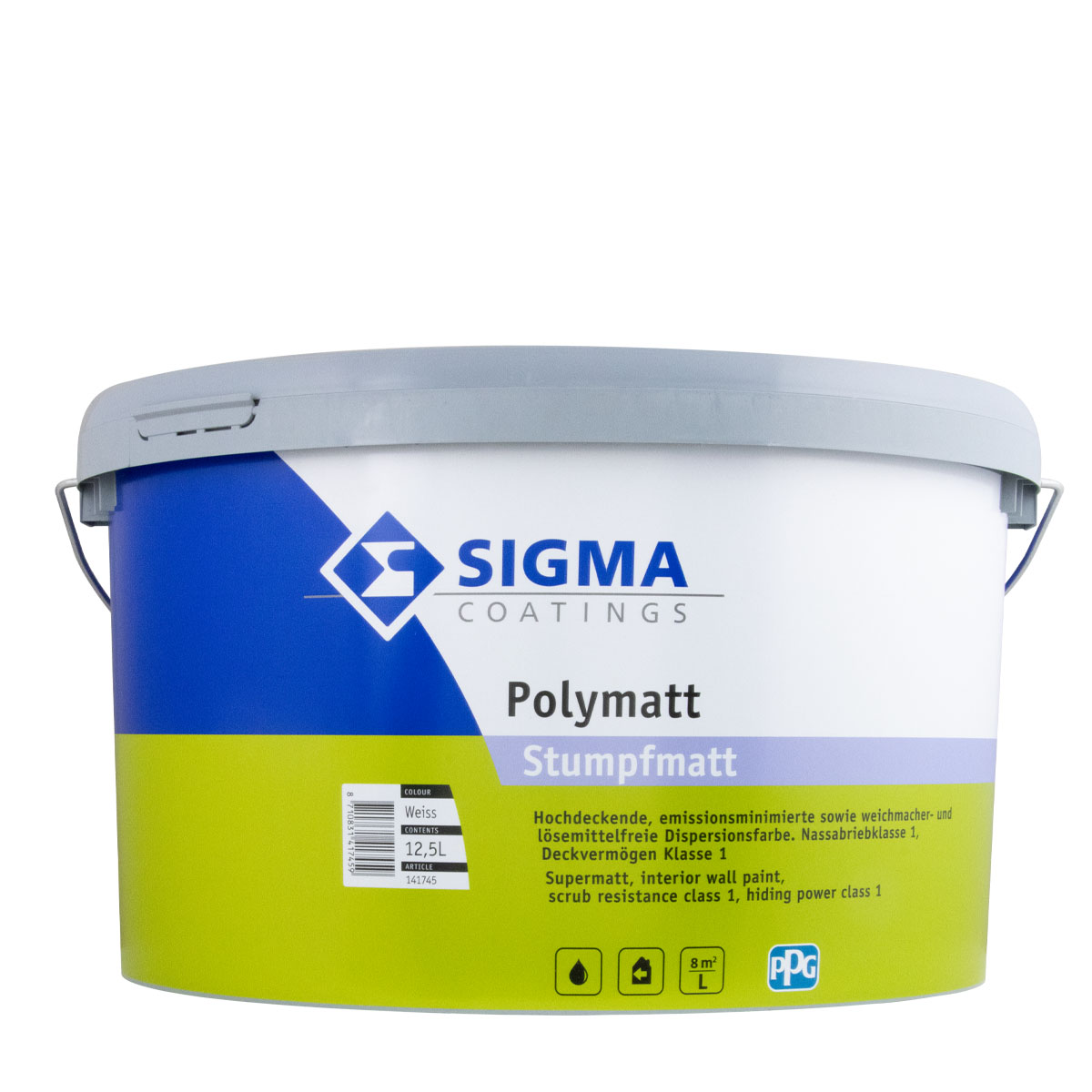 Sigma Polymatt 12,5L weiß, Einschicht-Dispersionsfarbe, Wandfarbe