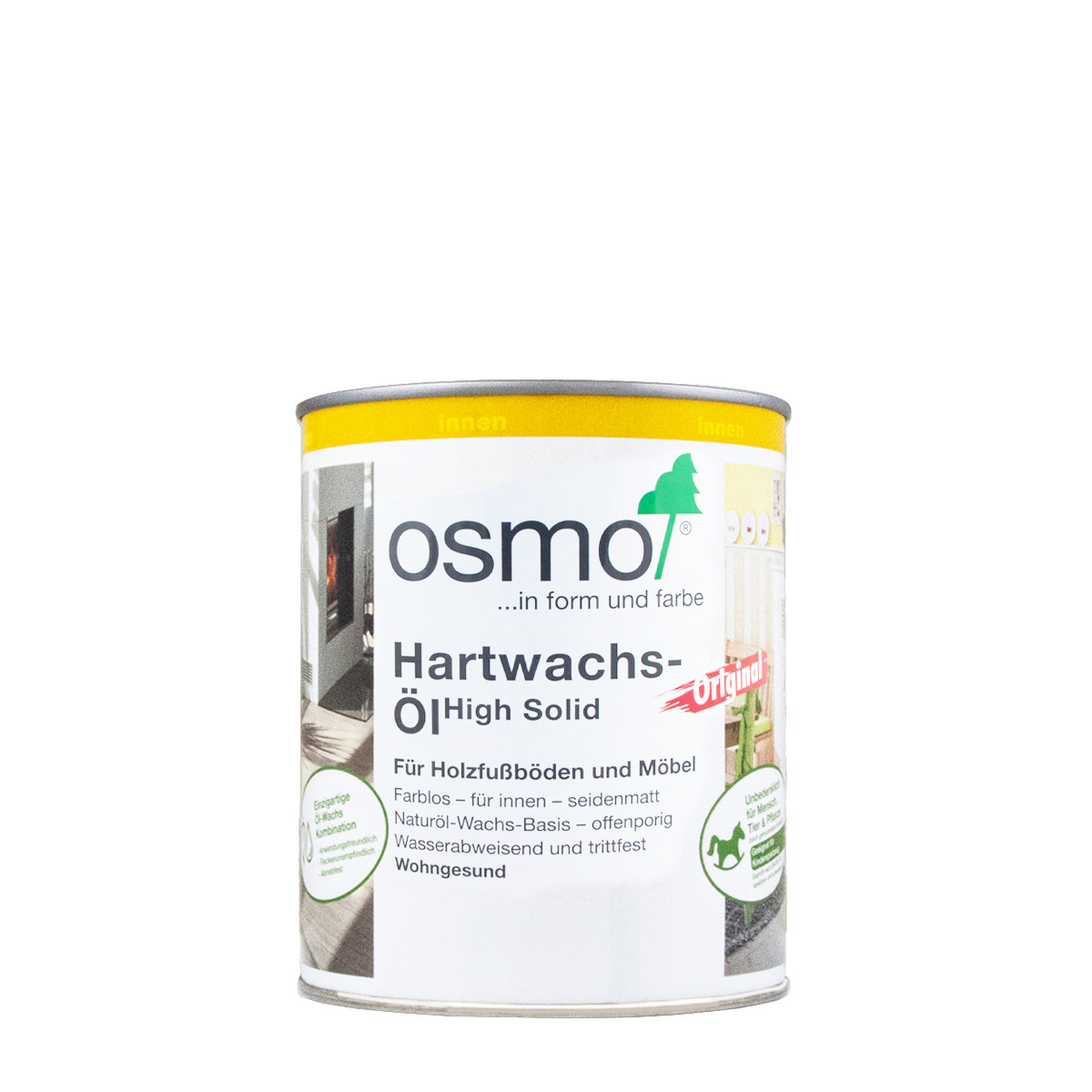 Osmo Hartwachs-Öl Original 3032 farblos seidenmatt 750ml, High Solid Holzöl, Holzpflegeöl, Holzwachs