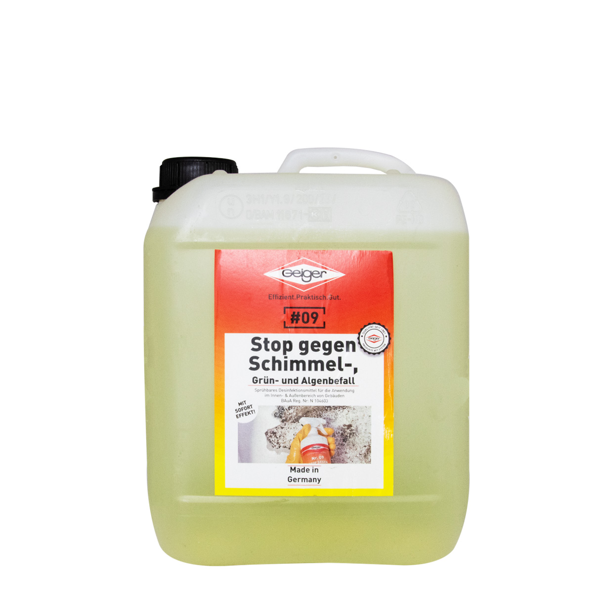 Geiger Stop gegen Schimmel NR09 5L Kanister, Schimmelentferner mit Chlor, Schimmelex, Schimmelspray