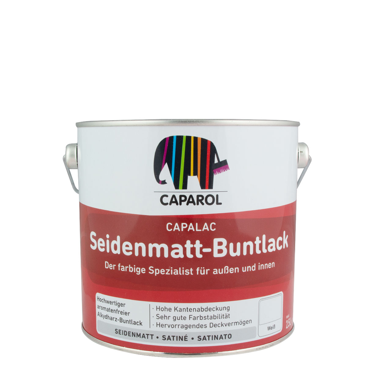 Caparol Capalac Seidenmatt-Buntlack 2,5L weiss, Metalllack, Holzlack
