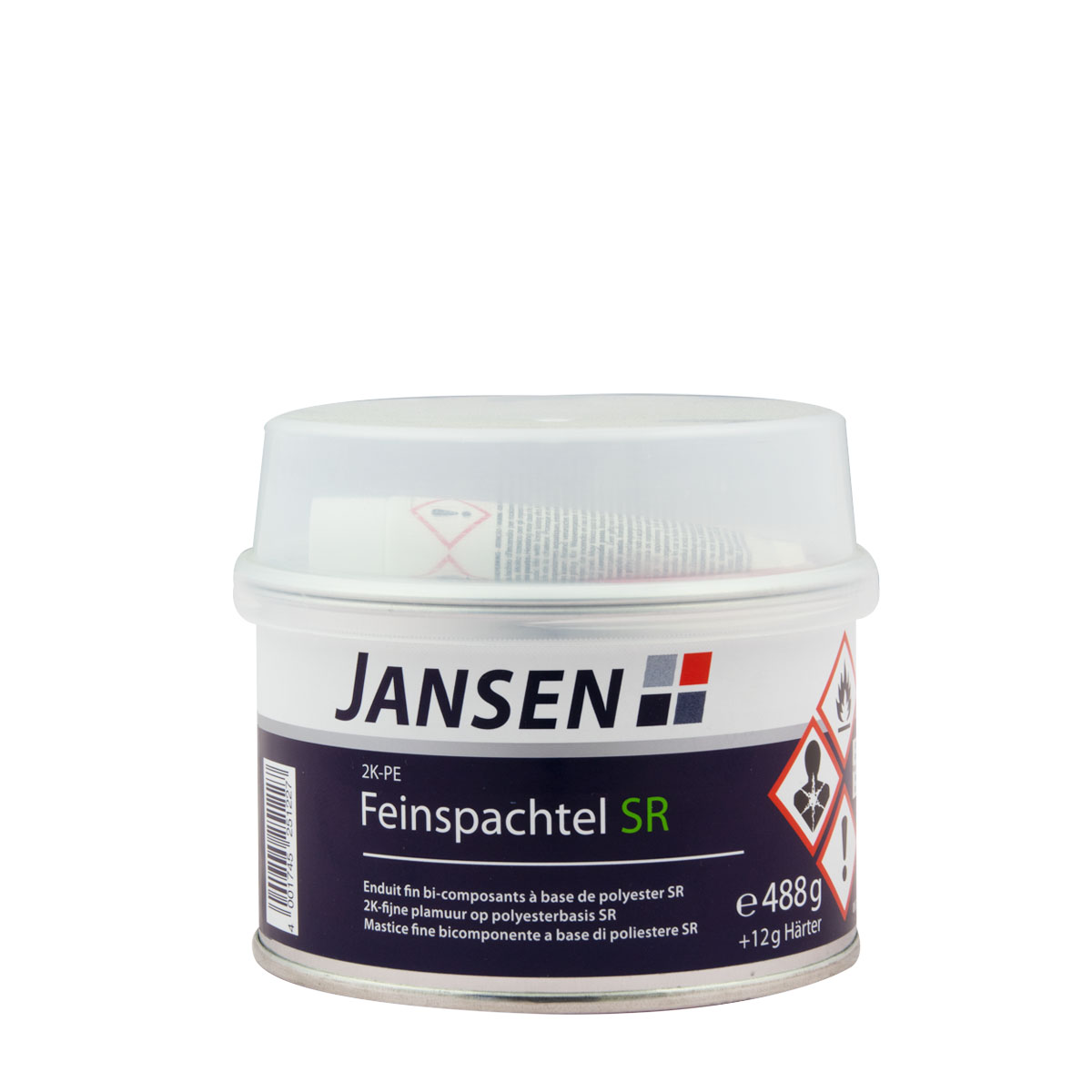 Jansen 2K-PE Feinspachtel SR 500g, Spachtelmasse, Polyesterspachtel styrolreduziert