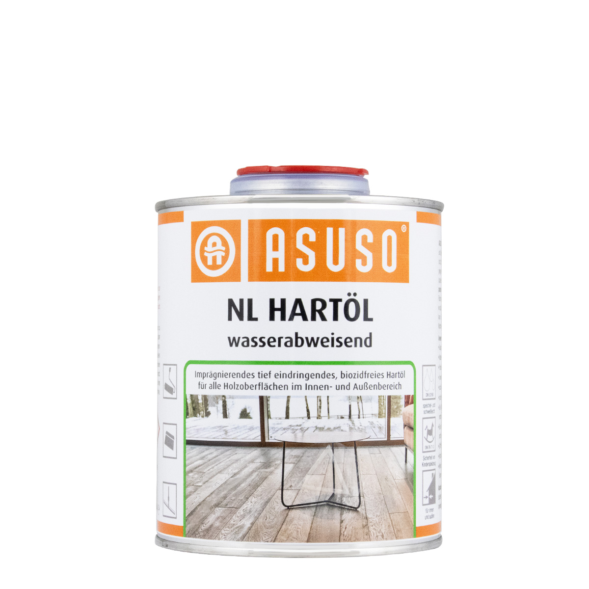 Asuso NL Hartöl 0,75L farblos, seidenmatt, Holzöl, Arbeitsplattenöl, Naturöl