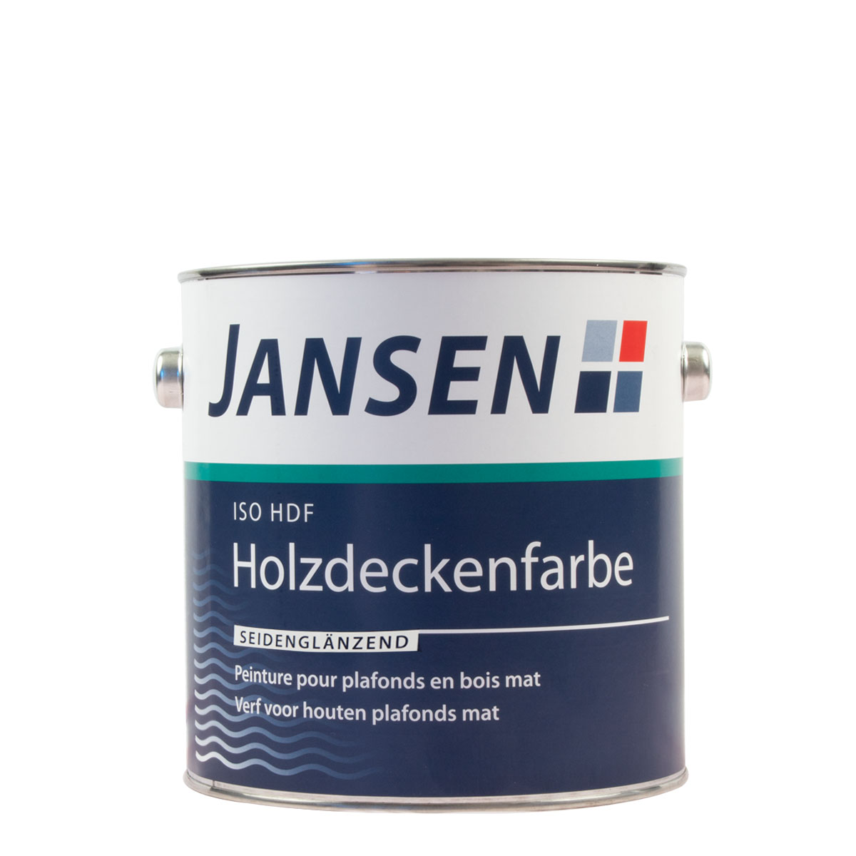 Jansen ISO-HDF Holzdeckenfarbe weiss 2,5L seidenglänzend, 3in1 deckende Holzfarbe, Isolierfarbe