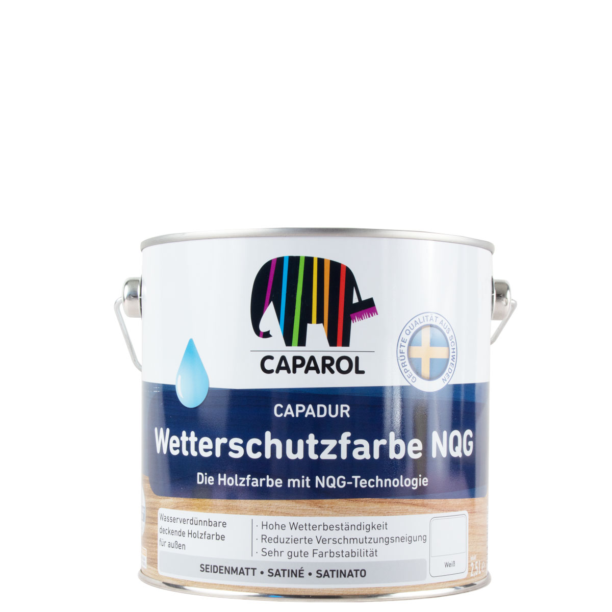 Caparol Capadur Wetterschutzfarbe NQG 2,5L weiß, Holzfarbe, wasserdampfdurchlässig