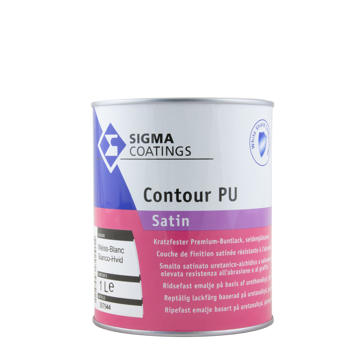 Sigma Contour PU Satin 1L weiss, seidenglänzend, Buntlack