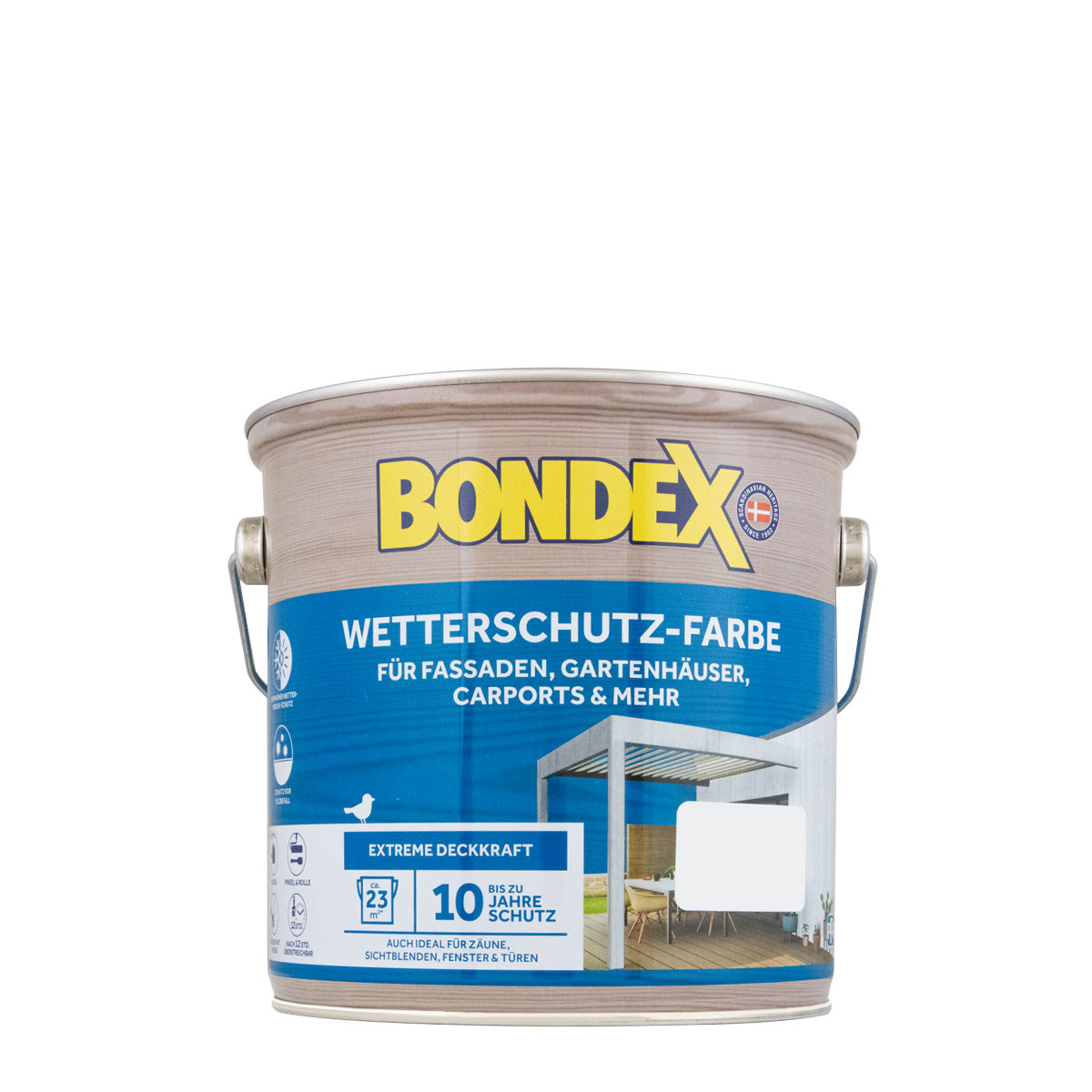 Bondex Wetterschutz-Farbe 2,5L anthrazitgrau, deckende Holzfarbe, Holzschutzfarbe