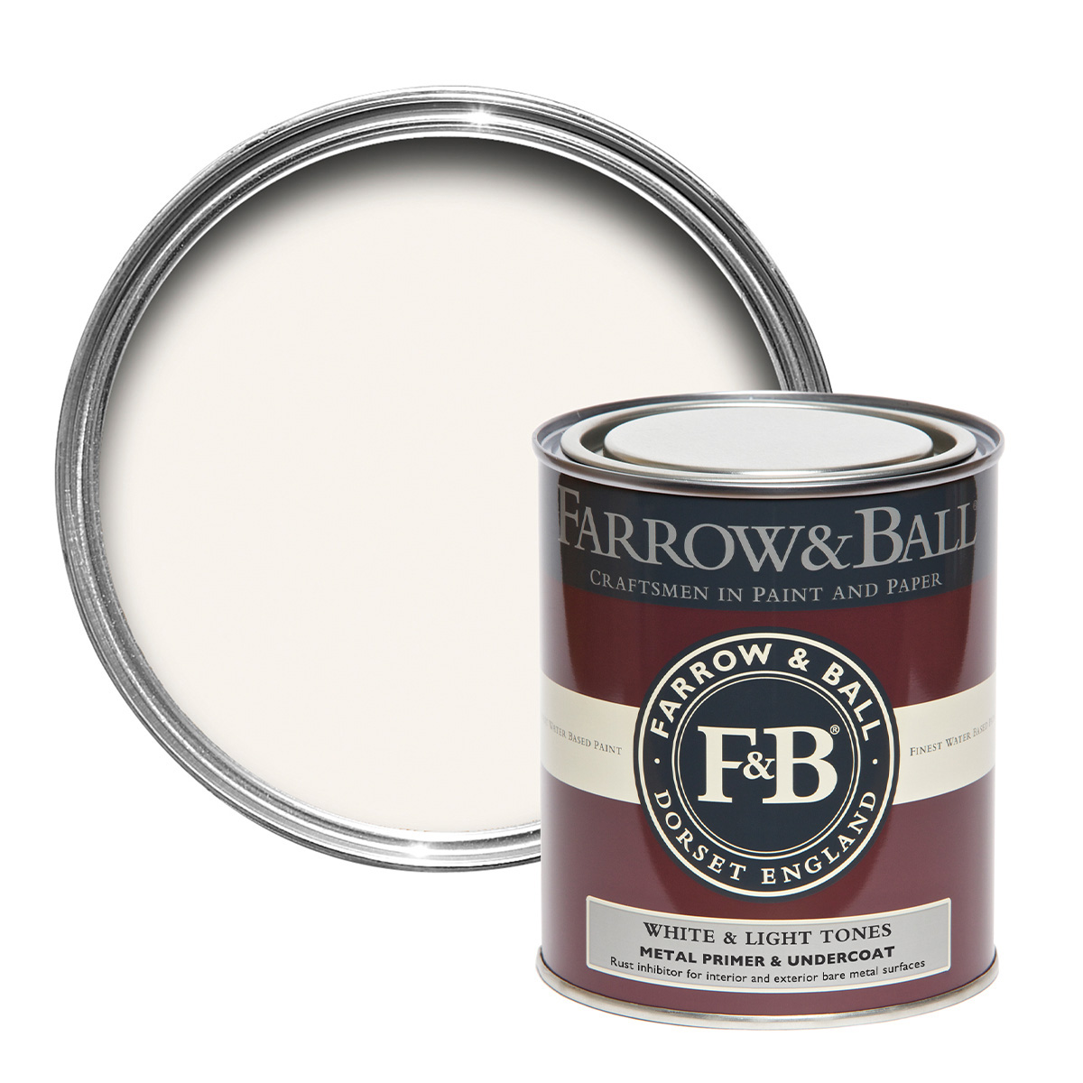 Farrow & Ball Metal Primer & Undercoat 750ml White & Light Tones, Grundierung, Haftgrund