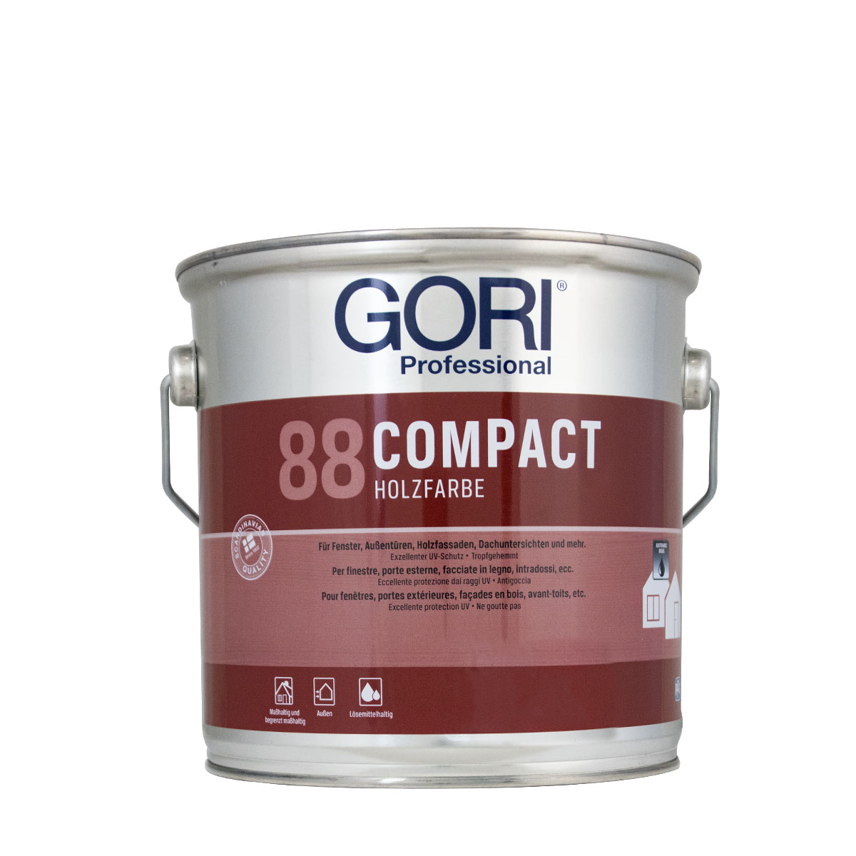 Gori 88 Compact Holzfarbe 2,5L polarweiss, deckende Wetterschutzfarbe