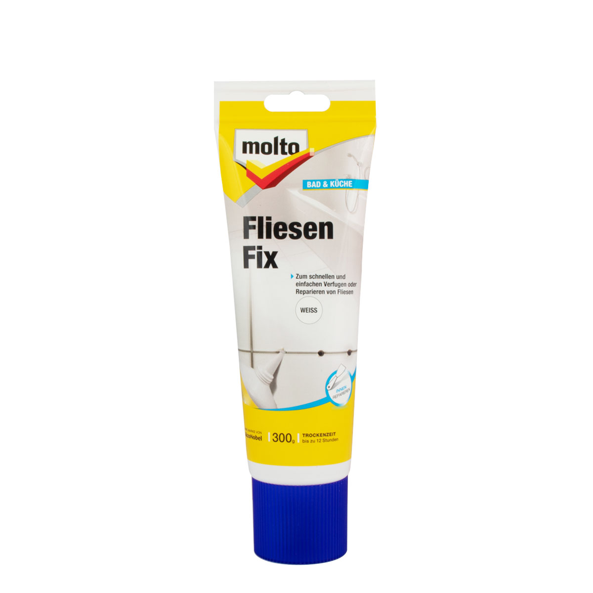 Molto Fliesen Fix Fertigspachtel weiß 300g, Fliesen Reparaturspachtel