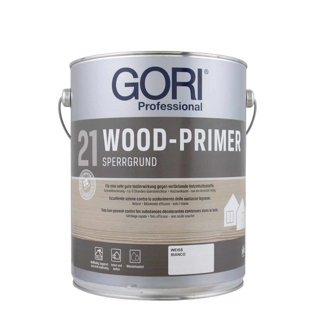 Gori 21 Wood Primer 5L weiss Sperrgrund, Isoliergrund